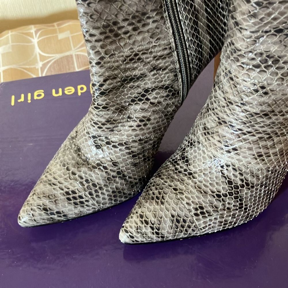 BCBGMaxAzria Snake Print Ankle Boots - Gray - Picture 3 of 8